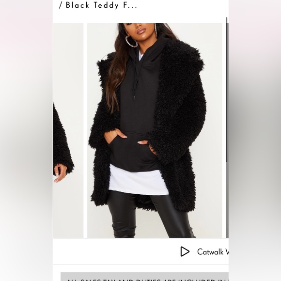 Plt Black Teddy Faux Fur Coat - Picture 4 of 5